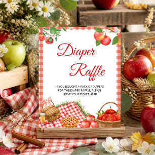 Apple of Our Eye Fall Baby Shower Diaper Raffle Poster