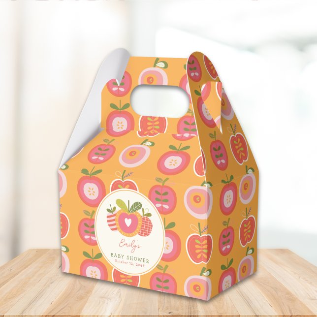 Apple of Our Eye Fall Baby Shower Green Favour Box (Creator Uploaded)