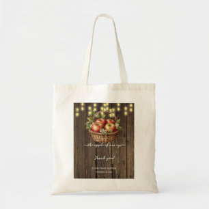 Apple Of Our Eye Fall Floral Wood Baby Shower Tote Bag
