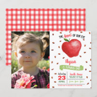 Apple of Our Eye First Birthday Invitation w/Photo