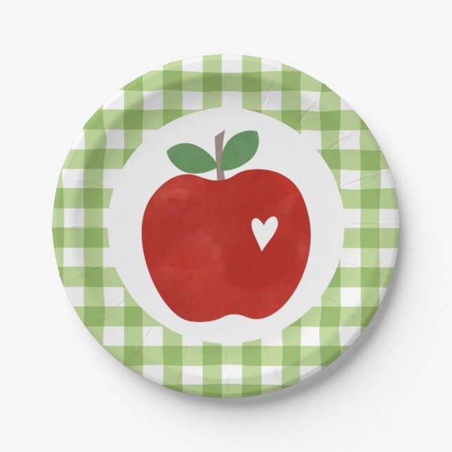Apple of our Eye first birthday Paper Plates (Front)