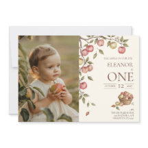 Apple Of Our Eye First Birthday Photo Invitation