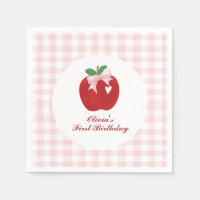 Apple of our Eye first birthday pink bow