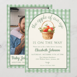 Apple Of Our Eye Gender Neutral Photo Baby Shower Invitation