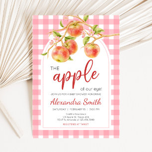 Apple of Our Eye Gingham Baby Shower Invitation