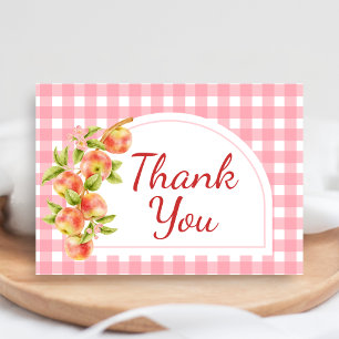 Apple of Our Eye Gingham Baby Shower Thank You Card