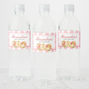 Apple of Our Eye Gingham Baby Shower Water Bottle Label