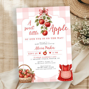 Apple of our eye girl baby shower invitation