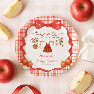 Apple of Our Eye Girl Clothesline Baby Shower Paper Plate