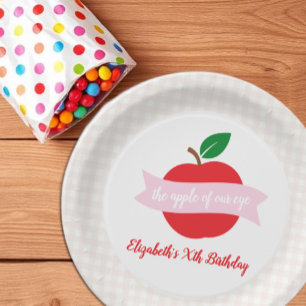 Apple Of Our Eye Girls Birthday Paper Plate