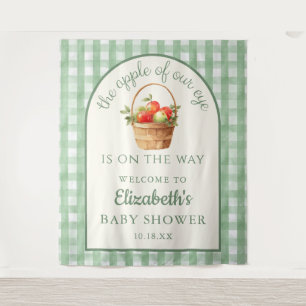 Apple Of Our Eye Neutral Baby Shower Backdrop Tapestry