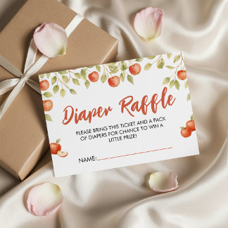 Apple of Our Eye Orchard Diaper Raffle Ticket Enclosure Card