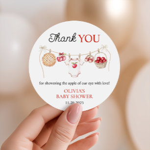 Apple of Our Eye Orchard Harvest Baby Shower Classic Round Sticker