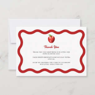 Apple of Our Eye Red baby shower fall script Thank You Card