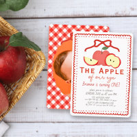 Apple of Our Eye Red Bow Photo Girl's 1st Birthday