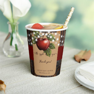 Apple of Our Eye Rustic Fall Baby Shower Paper Cups