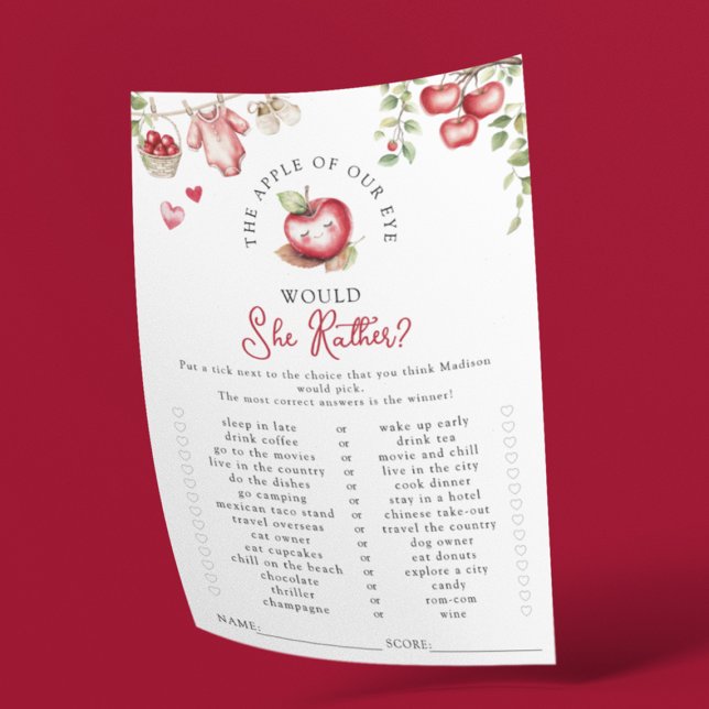 Apple Of Our Eye Would She Rather Baby Shower Game (Creator Uploaded)