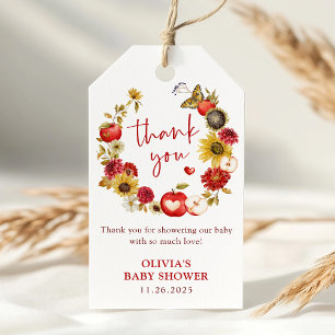 Apple of Our Eye Wreath Fall Baby Shower Favour Gift Tags