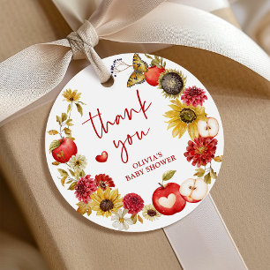 Apple of Our Eye Wreath Fall Baby Shower Gift Favour Tags