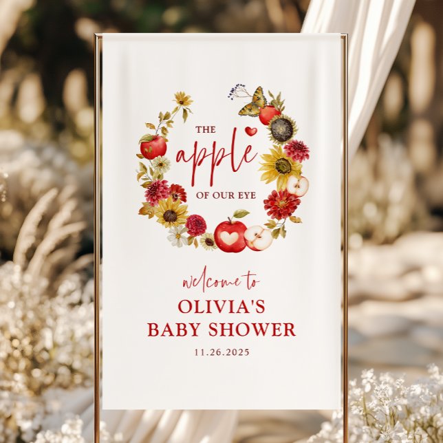 Apple of Our Eye Wreath Fall Baby Shower Welcome Banner (Creator Uploaded)