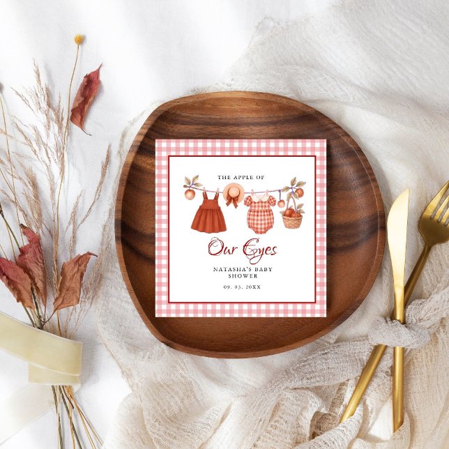Apple of our eyes Fruit Fall baby shower thank you Napkin (Creator Uploaded)