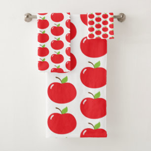 Apple of Your Eye – Cute Red Fruit Cartoon Bath Towel Set