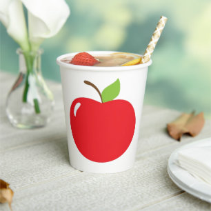 Apple of Your Eye – Cute Red Fruit Cartoon Paper Cups