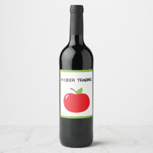 Apple of Your Eye – Cute Red Fruit Cartoon Wine Label