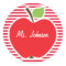 Apple on Cadmium Red Stripes; Striped