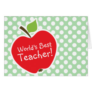 Apple on Celadon Green Polka Dots