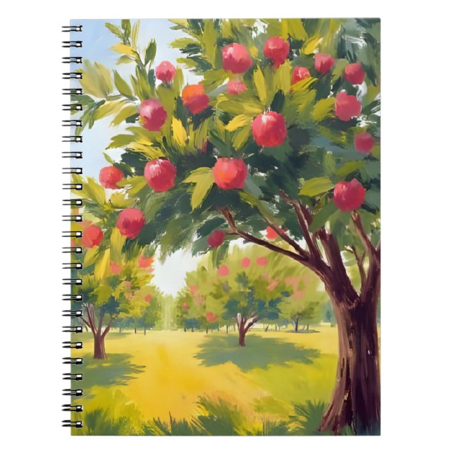 Apple Orchard Autumn Fall Watercolor Notebook (Front)