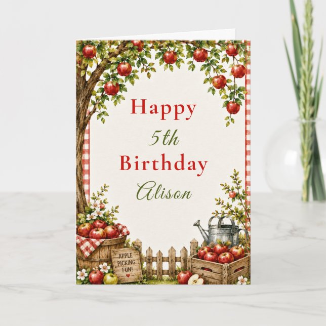 Apple Orchard Birthday Card (Front)