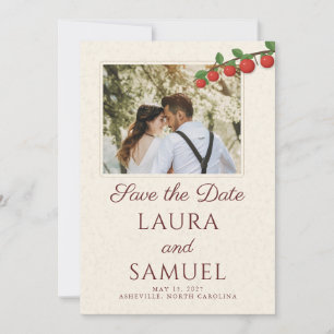 Apple Orchard Branch Photo Wedding Save the Date Invitation