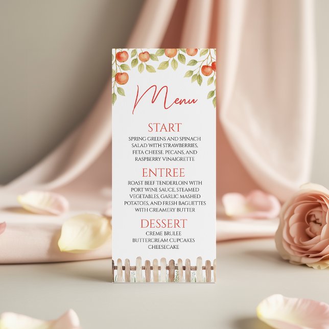 Apple Orchard Buffet Shower Menu 4x9 Card (Creator Uploaded)