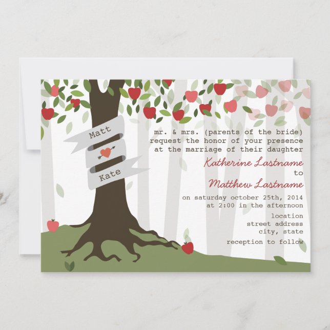 Apple Orchard Fall Autumn Wedding Invitation (Front)