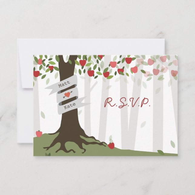Apple Orchard Fall Autumn Wedding RSVP (Front)
