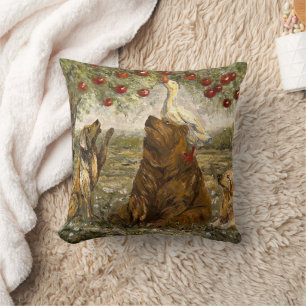 Apple Orchard Friends: Dog, Bear, and Goose Cushion
