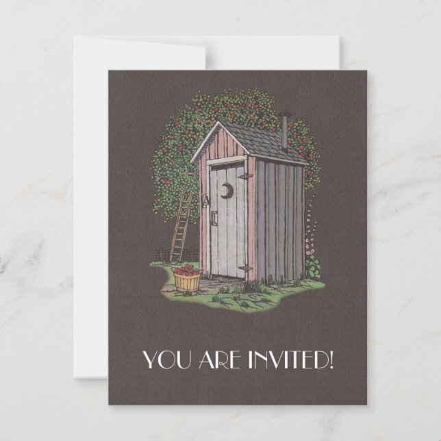 Apple Orchard Outhouse Invitation (Front)