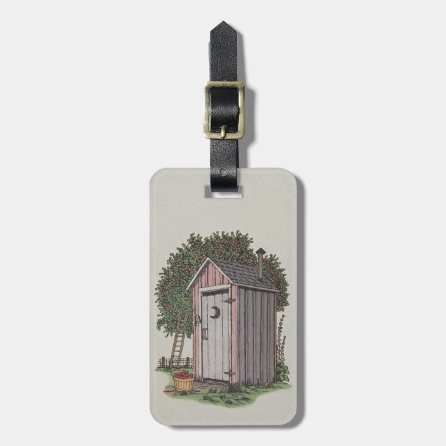 Apple Orchard Outhouse Luggage Tag (Front Vertical)