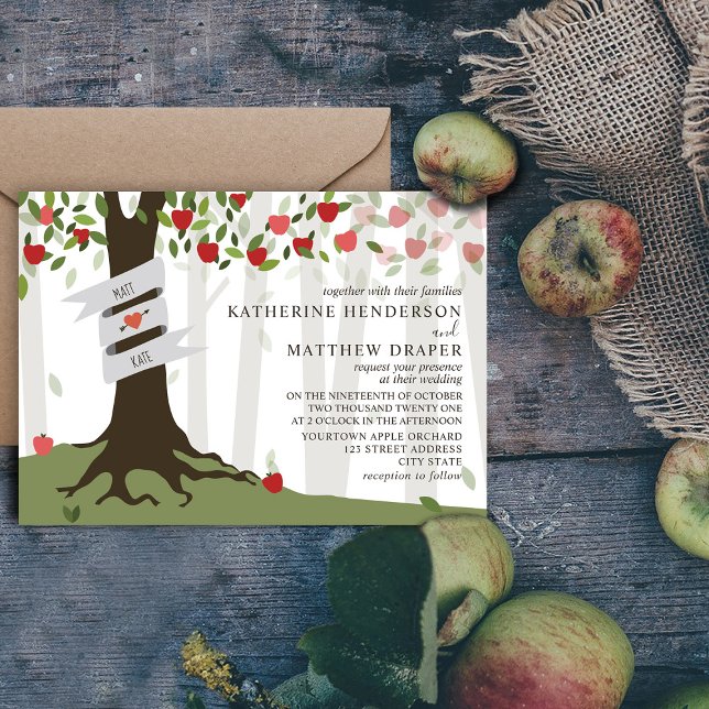 Apple Orchard Rustic Wedding Invitation (Creator Uploaded)