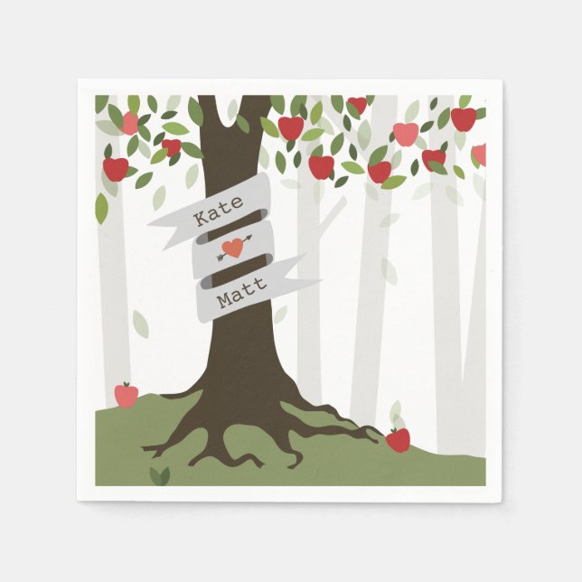 Apple Orchard Wedding Napkins (Front)