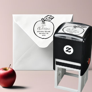 Apple Outline Self-Inking Return Address Stamp