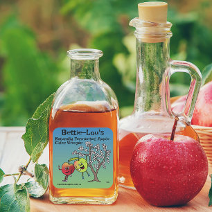 Apple Pals Funny Cartoon Sauce Pie and More Square Sticker