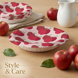 Apple Pattern 7" Paper Bowl for Parties or Events Plate
