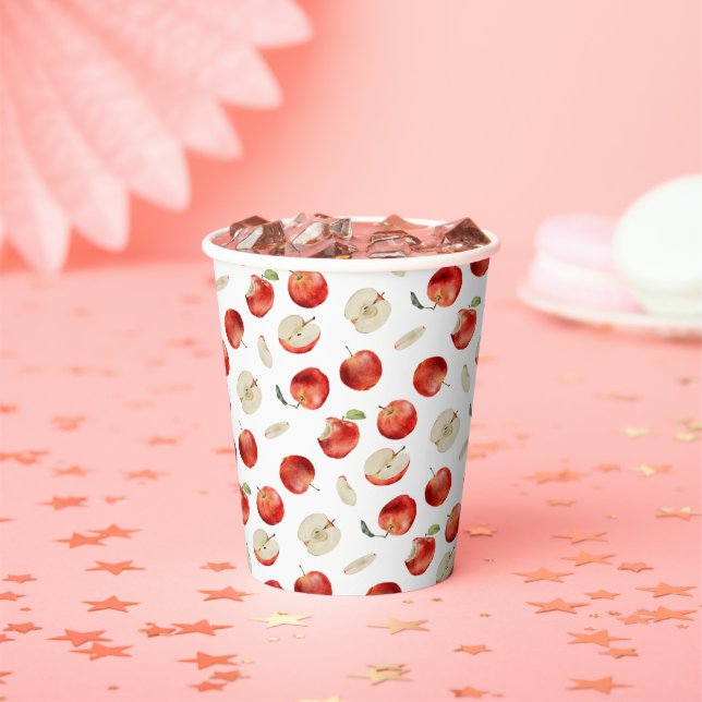 Apple Pattern Baby Shower Paper Cups (Insitu)