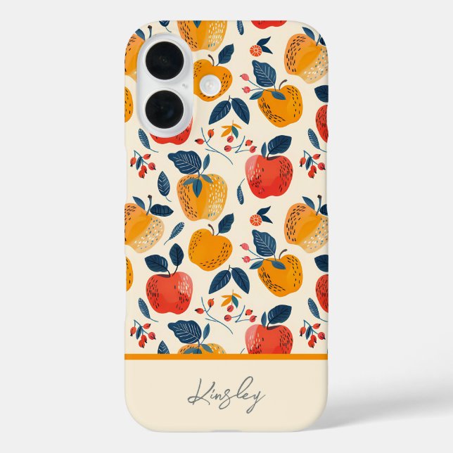 Apple Pattern with custom Name   Case-Mate iPhone Case (Back)
