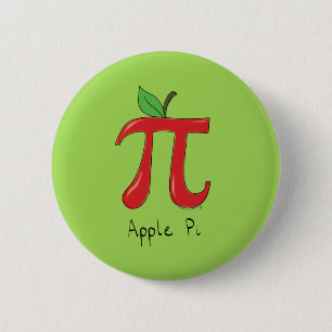 Apple Pi Cute Math Pi Day Button Pin