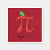 Apple Pi Cute Math Pi Day Party Napkins