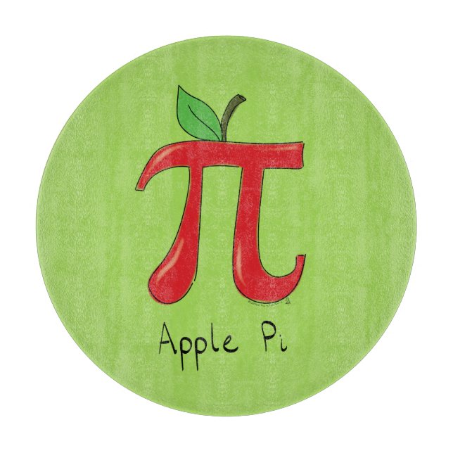 Apple Pi Cute Math Pi Day Pie Cutting Board (Front)