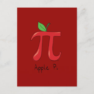 Apple Pi Cute Math Pi Day Postcard